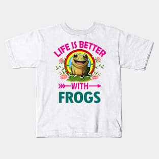 Life Is Better With Frogs Kids T-Shirt